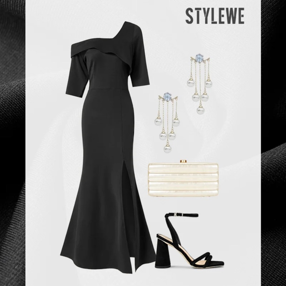 SOLD✨LAST PRICE🍒🤍 STYLEWE regular fit evening black maxi dress 💐 - Picture 5 of 16